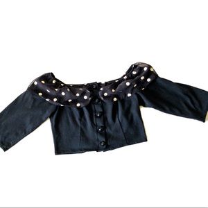 80s off the shoulder crop top